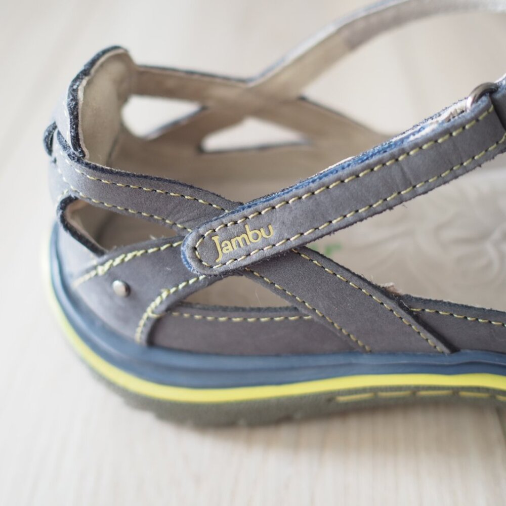 Jambu Sydney Gray Women's Leather Sandals with Cut-Out Design Size 9.5 M - Picture 12 of 14